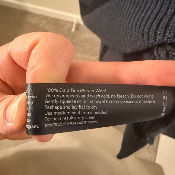 EILEEN FISHER Italian Yarn Striped Sweater – 100% Extra Fine Merino Wool – Large - Picture 6 of 9